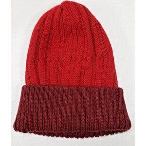 Alpaca Wool Knitted Hat Peruvian Red Burgundy